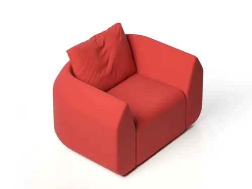 ARK koltuk kırmızı, yönetici bekleme koltuğu ve makam ve yönetici misafir koltuğu olarak kavisli formuyla kullanıcıyı sararken özgür hissettiren ergonomik ofis koltuğu deneyimi.