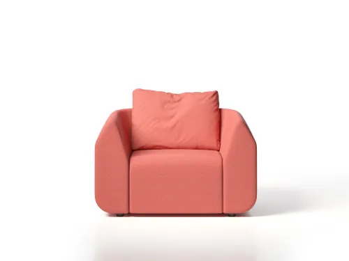 ARK koltuk koral versiyonu, sarıcı koltuk tasarımı ve heykelsi bekleme koltuğu formuyla yönetici bekleme koltuğu ve marka lounge mobilyası için mükemmel bir seçimdir.