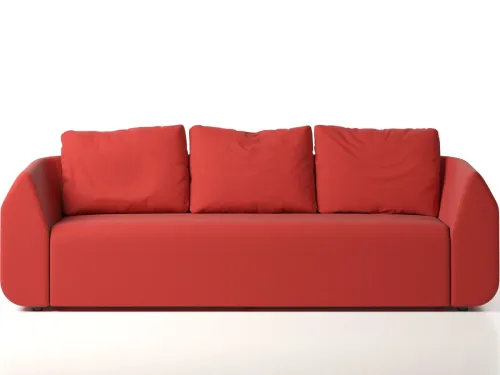 ARK kavisli üçlü kanepe kırmızı renk seçeneğiyle heykelsi duruşu ve geniş oturum hacmiyle modern lobi oturma grubu ile yönetici bekleme alanlarında güçlü ve koruyucu konfor sunar. Sena ARK – mekâna merkez kuran ofis kanepe.