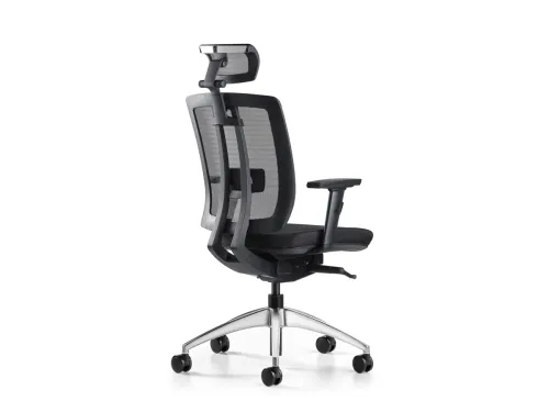 ASSIST başlıklı ergonomik çalışma koltuğu, tam yan açıdan file sırt yapısı, başlık desteği ve kontrollü oturum formuyla verimlilik odaklı bir kullanım sunar.