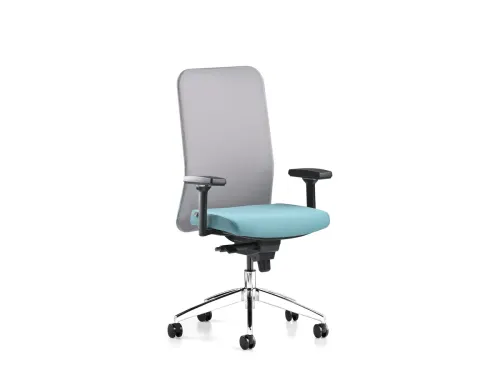 COMFY çalışma koltuğu, ACT 20 mint yeşili oturumu ve ACT 28 gri file sırtıyla modern çalışma alanlarına ferah, hafif ve rahat bir kullanım hissi taşır.