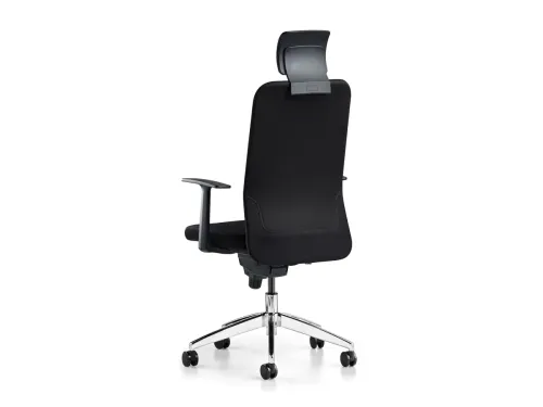 COMFY file sırtlı yönetici koltuğu, siyah monokrom görünümü ve alüminyum ayaklı yapısıyla ofis makam koltuğu çizgisini daha yalın ve modern bir seviyeye taşır.