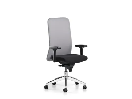 COMFY ofis koltuğu, ACT 31 siyah oturumu, ACT 28 gri sırt yüzeyi ve yalın formuyla modern çalışma alanlarında güçlü ama sade bir görünüm sunar.