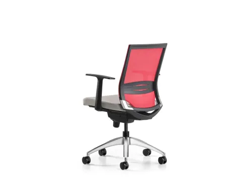 COZY fileli ofis koltuğu, F502 kırmızı sırt yüzeyi ve FDR107 bej oturumuyla renk alternatifli ofis koltuğu karakterini canlı biçimde yansıtır.