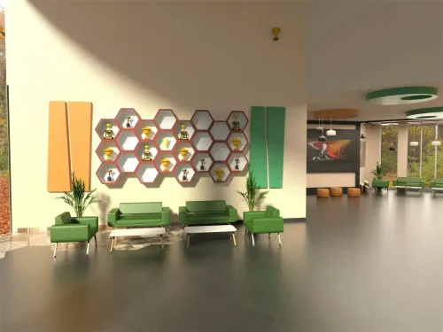 Yeşil Oturma Gruplarıyla Okul Bekleme Alanı.