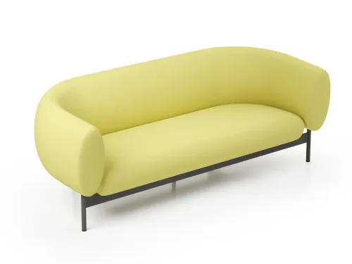 SENA FAB ikili koltuk limon yeşili kumaş ile modern bekleme alanı mobilyası ve kumaş ofis kanepe olarak lobi ve ofis lounge alanlarında akılda kalan silüet yaratır.