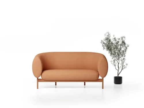 FAB ikili ofis kanepesi turuncu kumaş ile modern oturma grubu ve kurumsal bekleme koltuğu kategorisinde makam ve yönetici bekleme koltuğu konforunu kavisli tasarımıyla tamamlar.