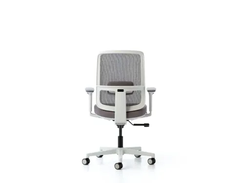 LOOP fileli ofis koltuğu, arka görünümde öne çıkan sırt çerçevesi ve bel desteğiyle ergonomik çalışma koltuğu karakterini net biçimde yansıtır.