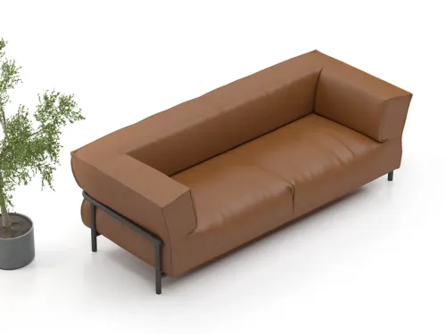 MAYA ikili kanepe kahverengi suni deri, tek parça gövdesi ile modern bekleme alanı mobilyası ve ofis lounge koltuğu kategorisinde rafine bir çözüm sunar.