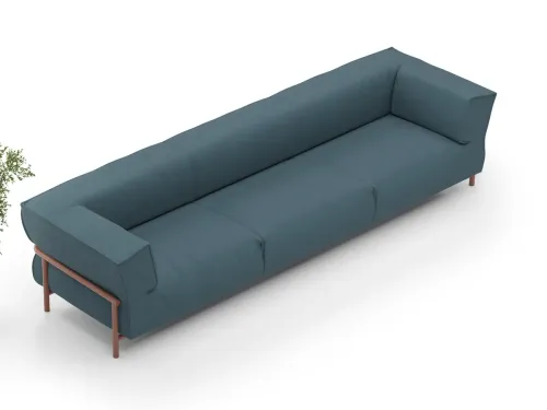 SENA MAYA üçlü ofis kanepesi teal kumaş ile minimalist ofis kanepe ve kurumsal bekleme koltuğu olarak mekâna sakinlik ve zamansız denge katar.