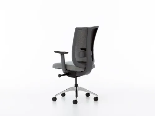 MOVE ayarlanabilir bel destekli ofis koltuğu, siyah gövde, gri file sırt ve gri kumaş oturum kombinasyonuyla ergonomiyi modern bir çizgide yorumlar.