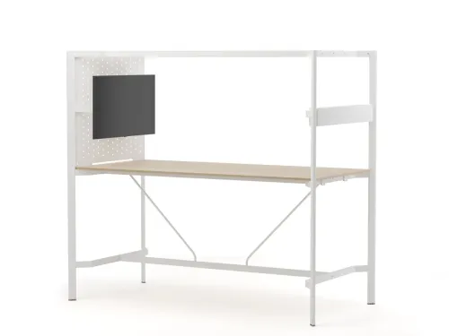 Monitör askılı modüler yapı ve yüksek masa formu, PUZZLE HIGH’ı sunum odaklı kısa ekip toplantıları için güçlü bir açık ofis çözümüne dönüştürür.