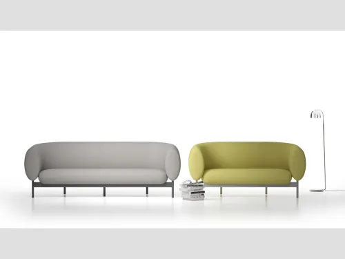Sena FAB modern lobi oturma grubu: gri ve limon yeşili kumaş seçenekleriyle ofis lounge koltuğu ve modern bekleme alanı mobilyası konseptini tasarım ofis koltuğu kalitesinde tamamlar.