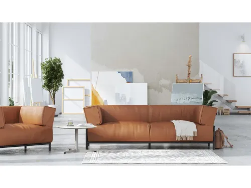 Sena MAYA kurumsal bekleme koltuğu ve modern ofis oturma grubu: kahverengi ikili kanepe ve tekli koltuklarla makam ve yönetici bekleme koltuğu konforunu zarif, minimalist bir dille tamamlar.