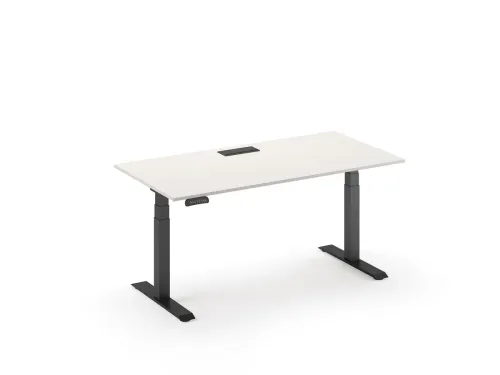 Beyaz tabla ve antrasit ayak kombinasyonuyla SET Home, standing desk ev için arayanlara modern ve dengeli bir yükseklik ayarlı masa çözümü sunar.